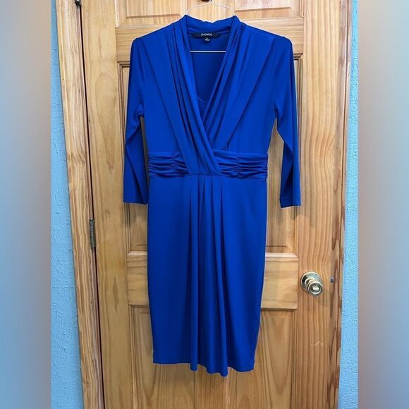 Chadwicks size 6 gorgeous cobalt blue dress with built-in slip - Picture 1 of 7